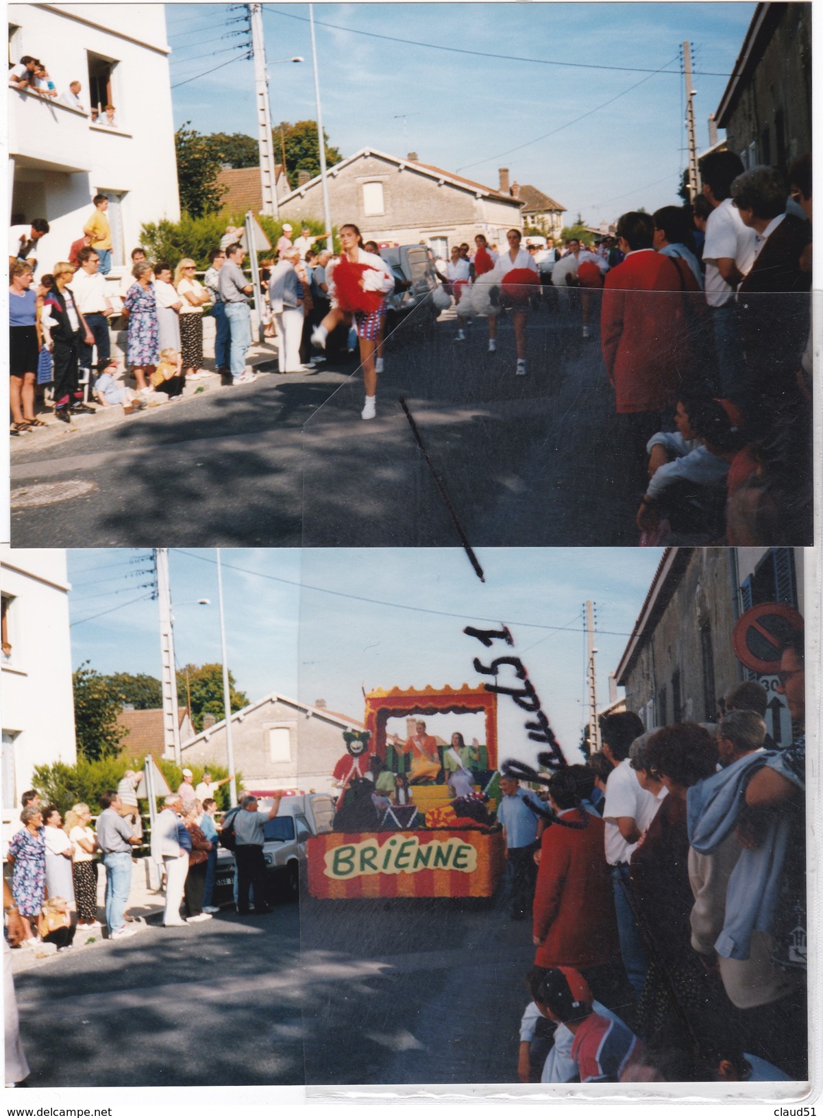 BRIENNE Le CHATEAU (10) Lot De 22 Photos D' Une Cavalcade -Monsieur Le Maire En Tête -Nombreux Chars Décorés - Personnes Anonymes