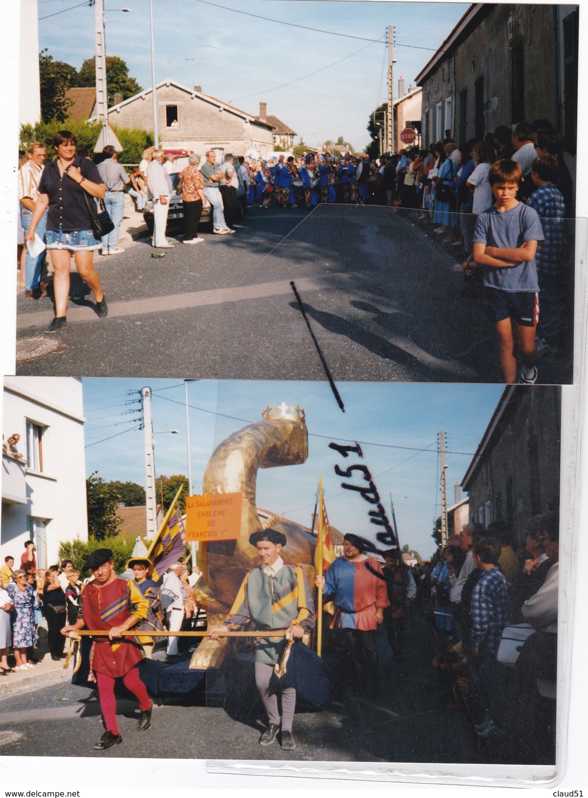 BRIENNE le CHATEAU (10) Lot de 22 photos d' une cavalcade -Monsieur le Maire en tête -Nombreux chars décorés