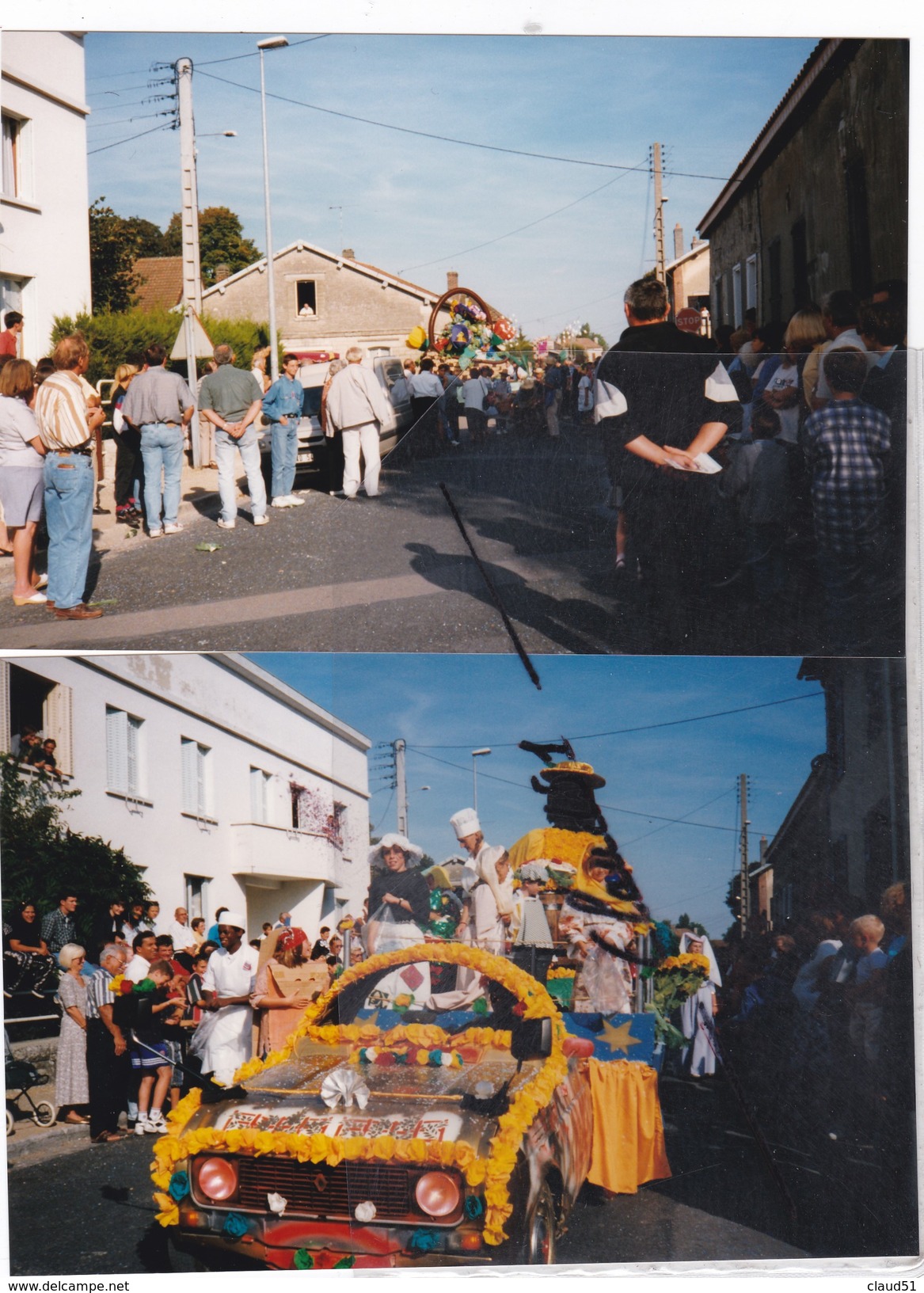 BRIENNE le CHATEAU (10) Lot de 22 photos d' une cavalcade -Monsieur le Maire en tête -Nombreux chars décorés