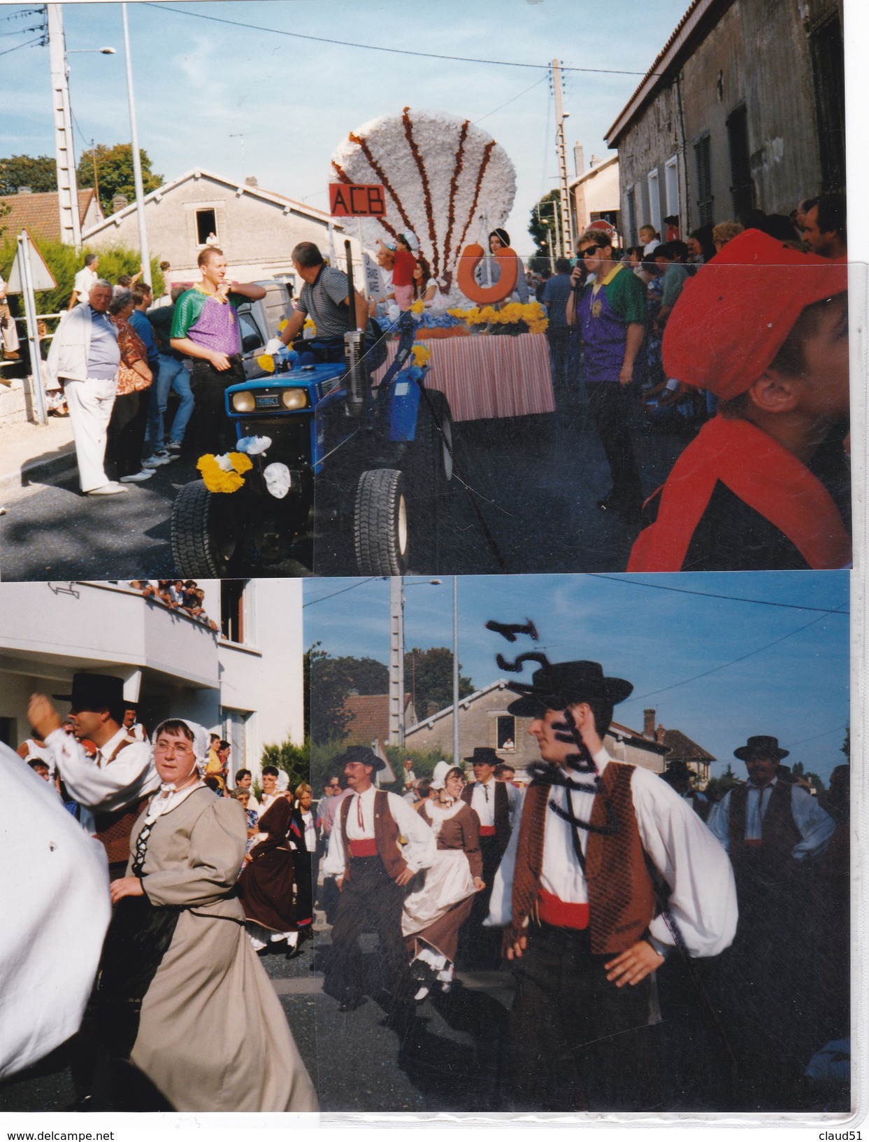 BRIENNE le CHATEAU (10) Lot de 22 photos d' une cavalcade -Monsieur le Maire en tête -Nombreux chars décorés