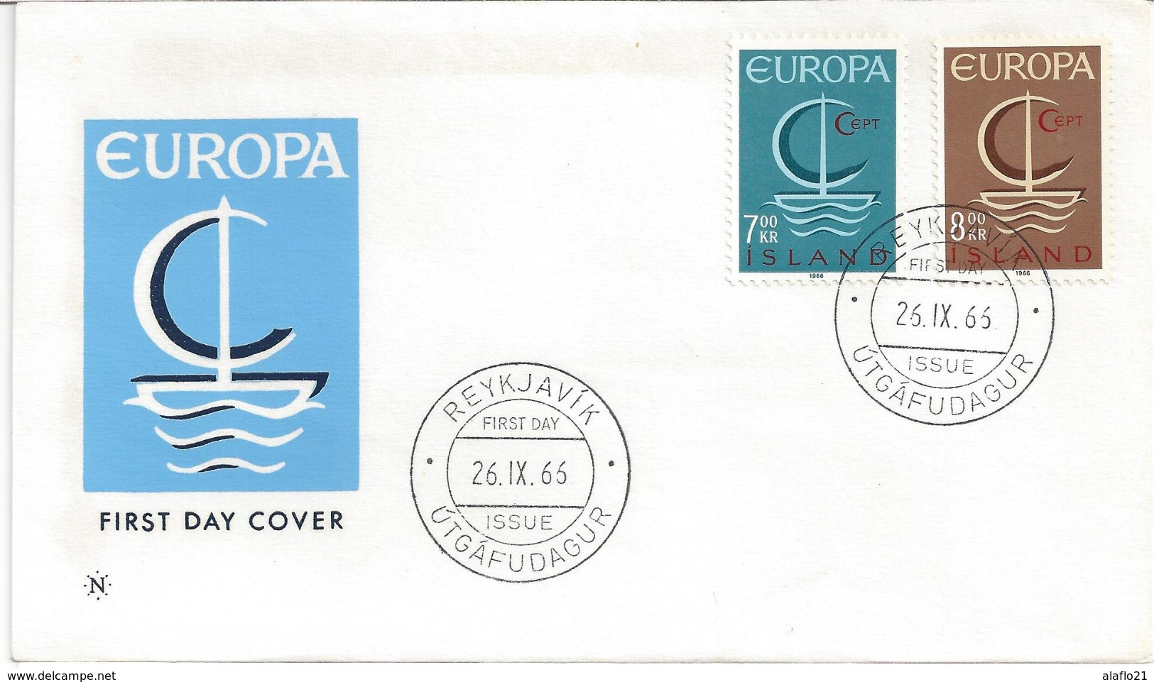 ISLANDE - ENVELOPPE 1er JOUR - FDC - EUROPA CEPT 1966 - 1966