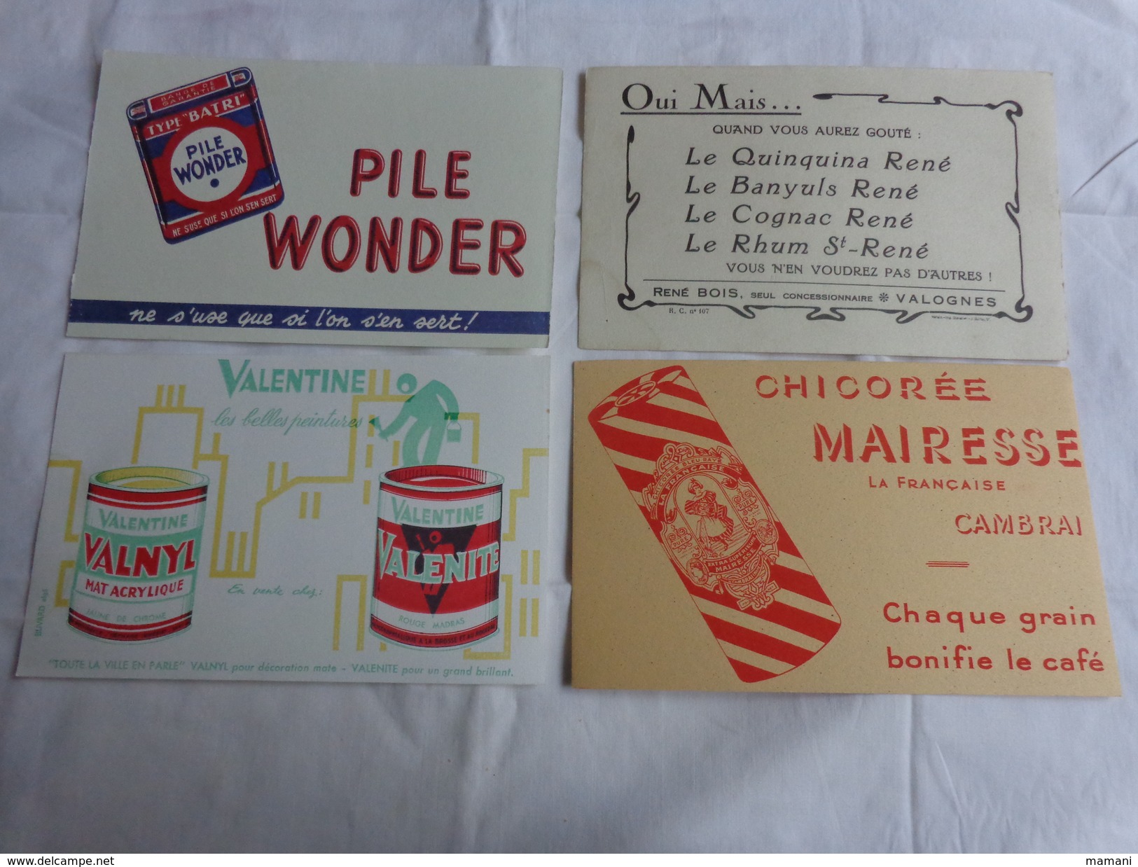 4 Buvards -chicoree Mairesse-valentine-quinquina Banyuls Cognac Rhum-wonder - Shoes