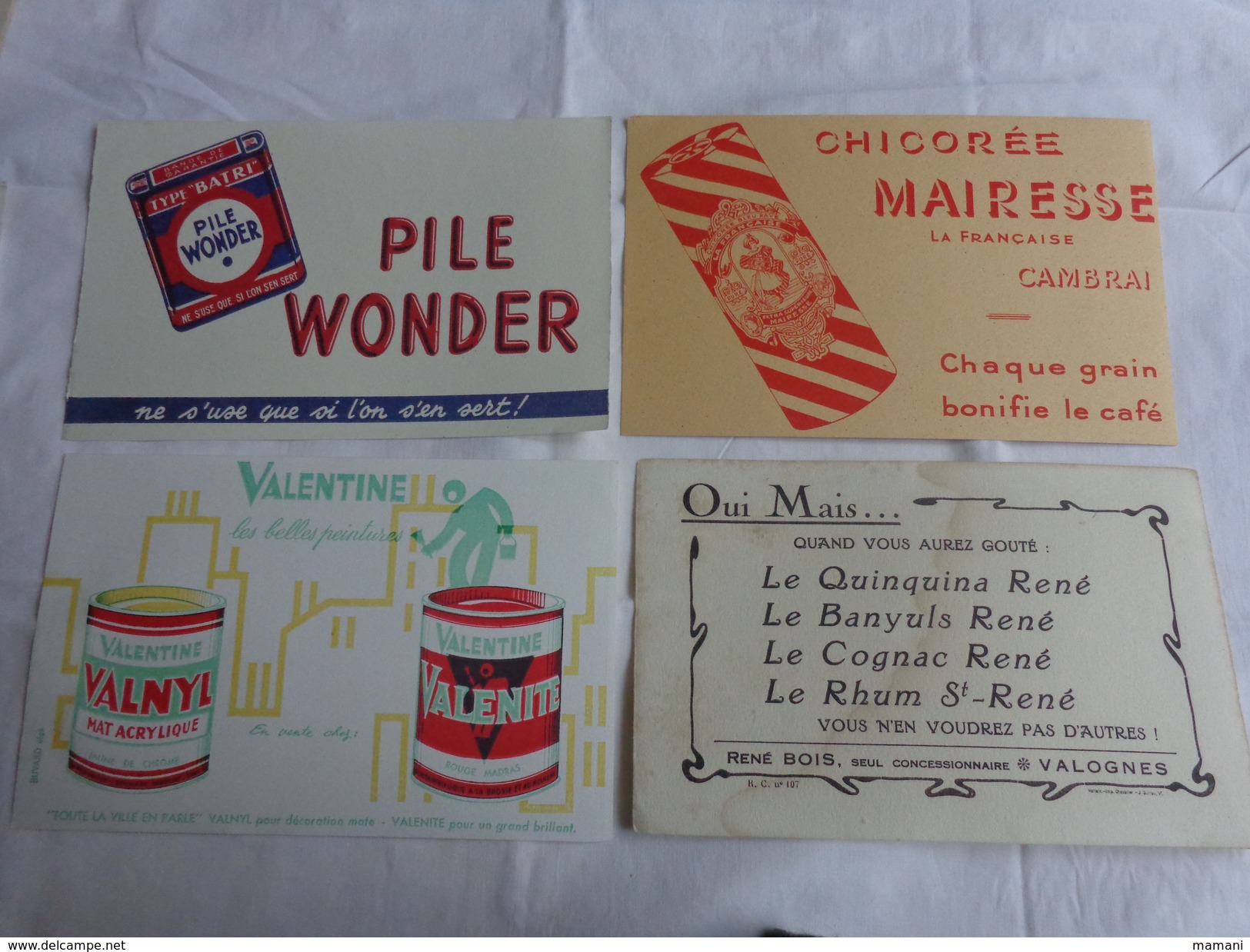 4 Buvards -chicoree Mairesse-valentine-quinquina Banyuls Cognac Rhum-wonder - Chaussures