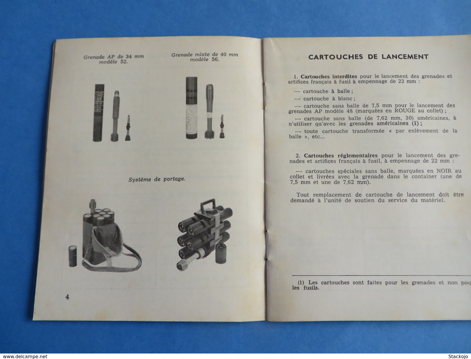 Guide Technique Des Grenades De Fusil Antipersonnel De 34mm Mle 1952 Et 1952 M 60 - Documenti