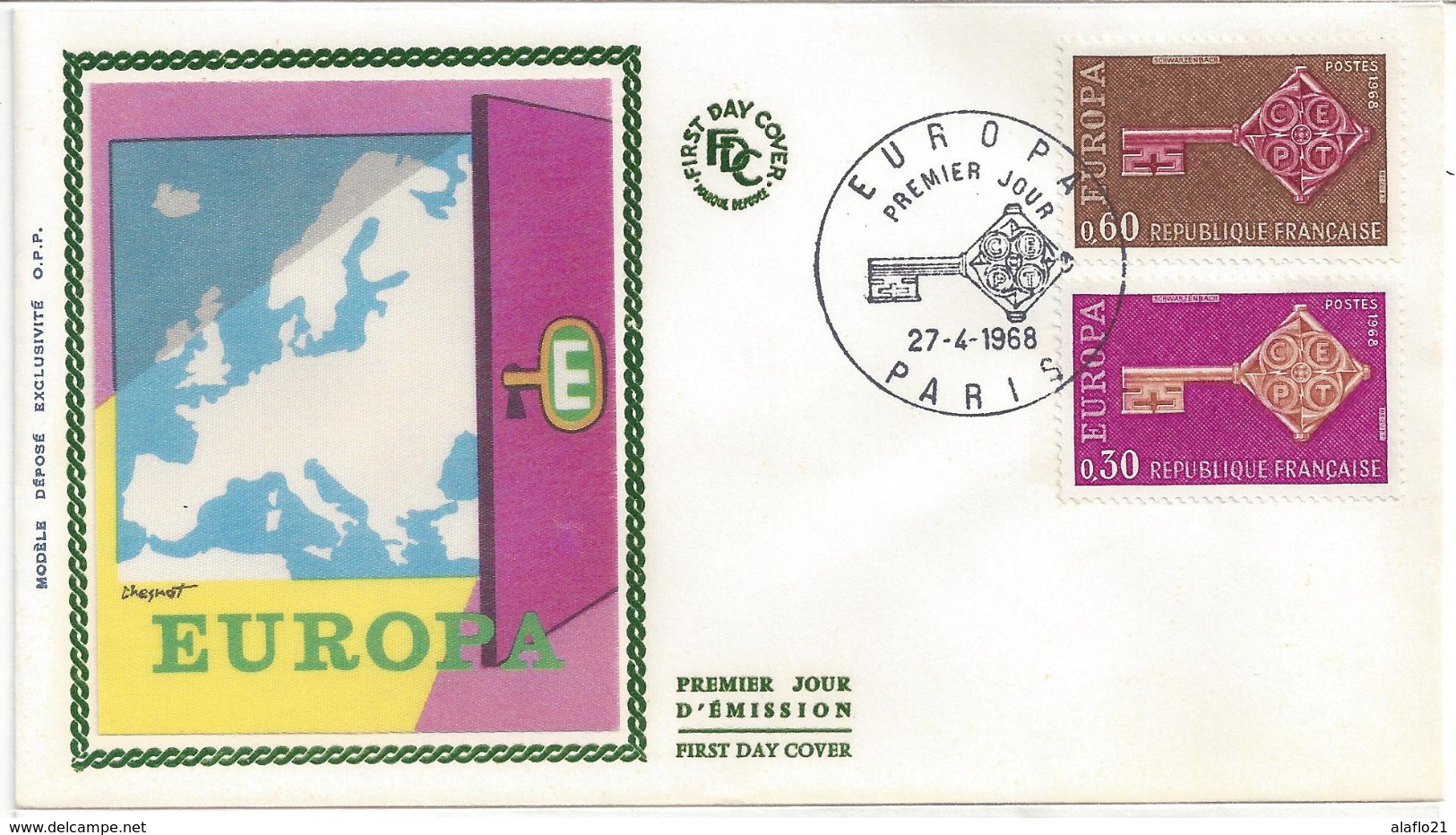 FRANCE - PARIS - ENVELOPPE 1er JOUR - FDC - EUROPA CEPT 1968 - 1968