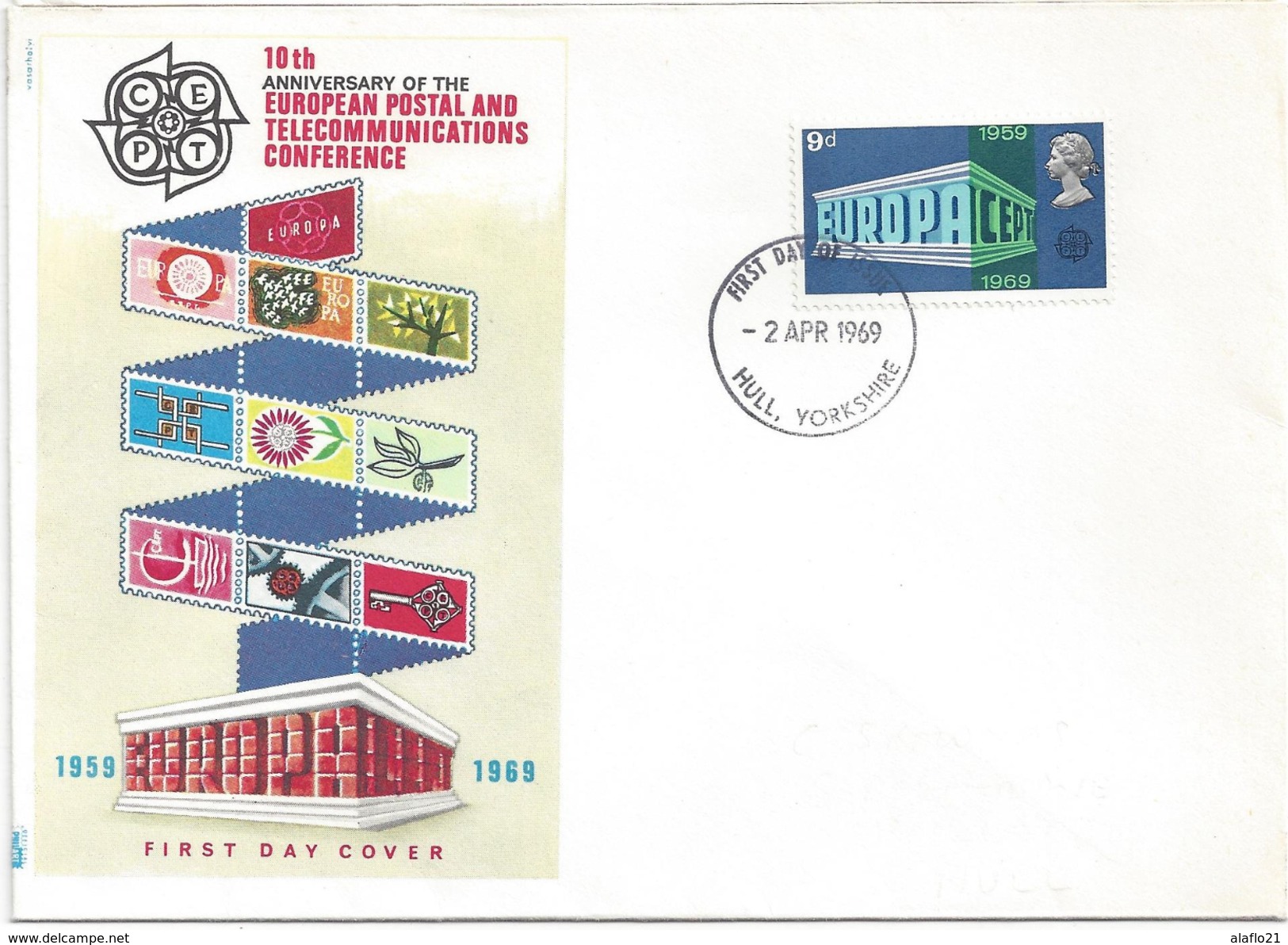 GRANDE BRETAGNE -  ENVELOPPE 1er JOUR - FDC - EUROPA CEPT 1969 - 1969