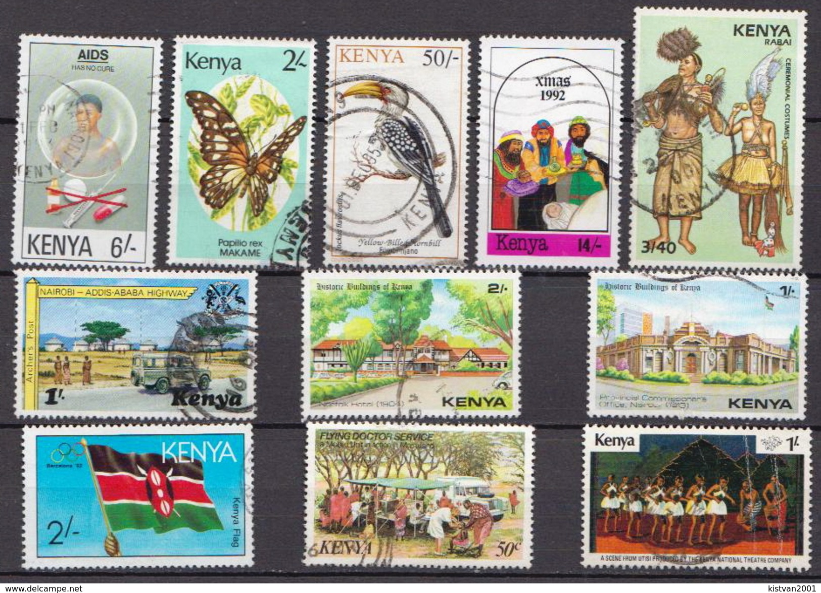 Kenya 11 Used Stamps - Kenya (1963-...)