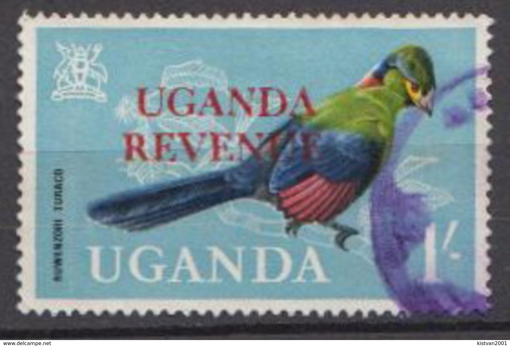 Uganda Used Bird Stamp With Uganda Revenue Overprint - Autres & Non Classés