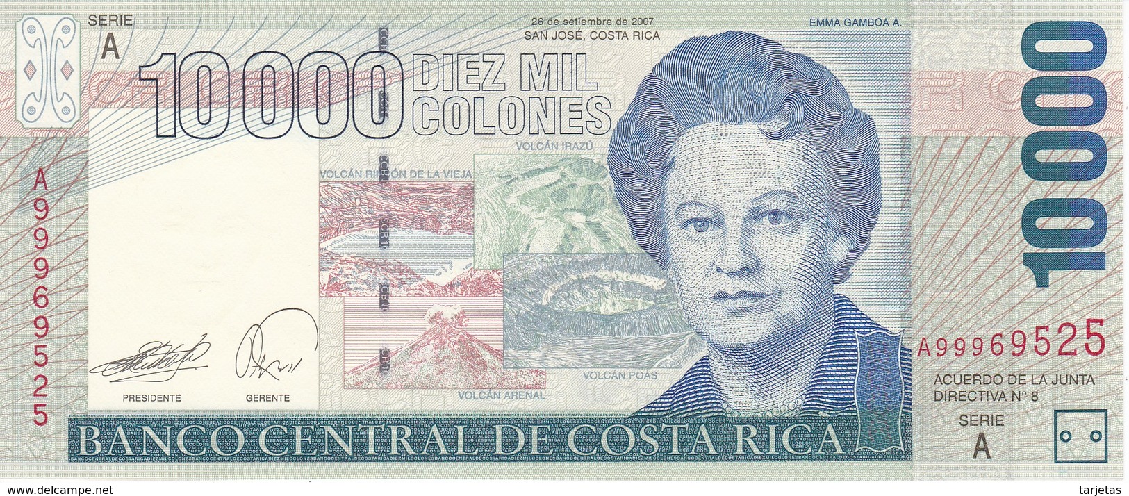 BILLETE DE COSTA RICA DE 10000 COLONES DEL AÑO 2007 (PUMA)  (BANKNOTE) SIN CIRCULAR-UNCIRCULATED - Costa Rica