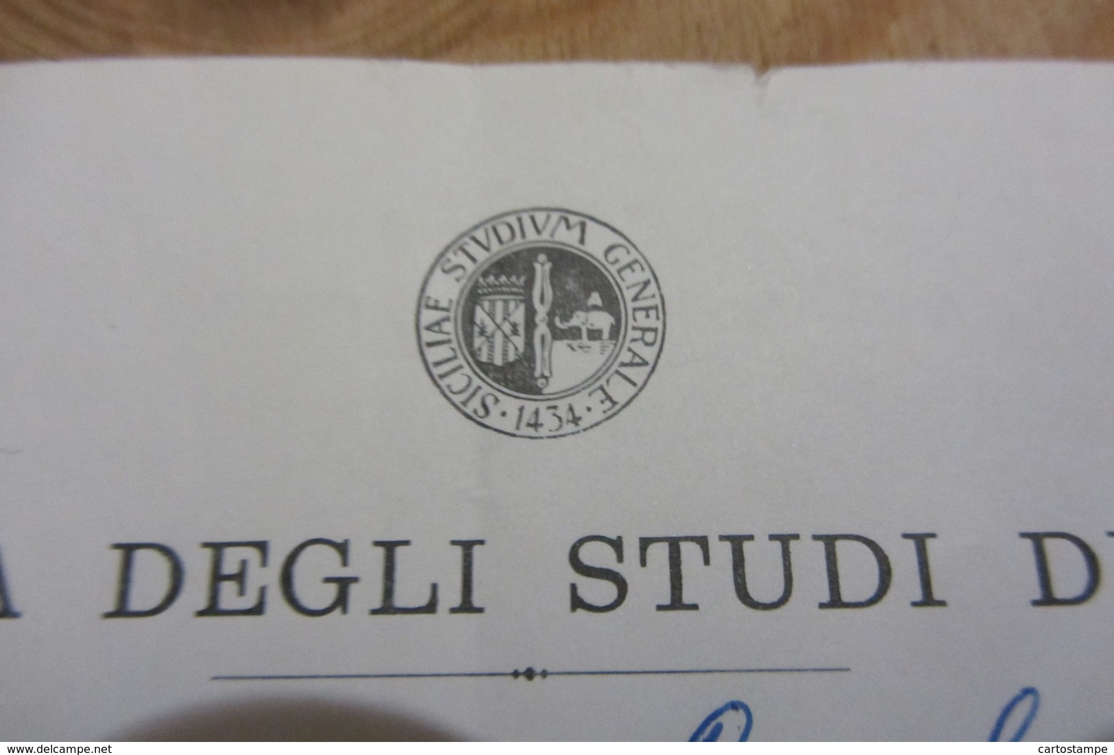 CERTIFICATO DI LAUREA MEDICINA UNIVERSITà CATANIA 1966 FRANCOBOLLO SICILIAE STUDIUM GENERALE L.100 MARCA DA BOLLO L.400 - Collections