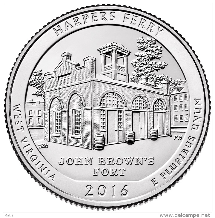 United States 25 Cents 2016 Harpers Ferry National Historical Park, West Virginia UNC D - 2010-...: National Parks