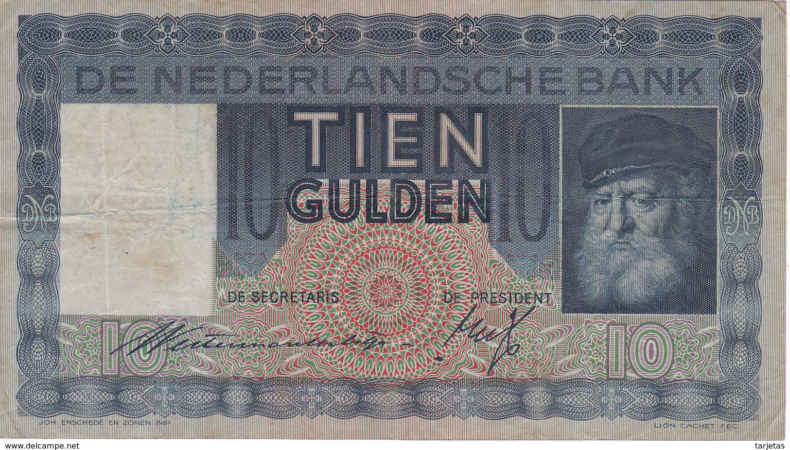 BILLETE DE HOLANDA DE 10 GULDEN DEL AÑO 1933 (BANKNOTE) - 10 Gulden