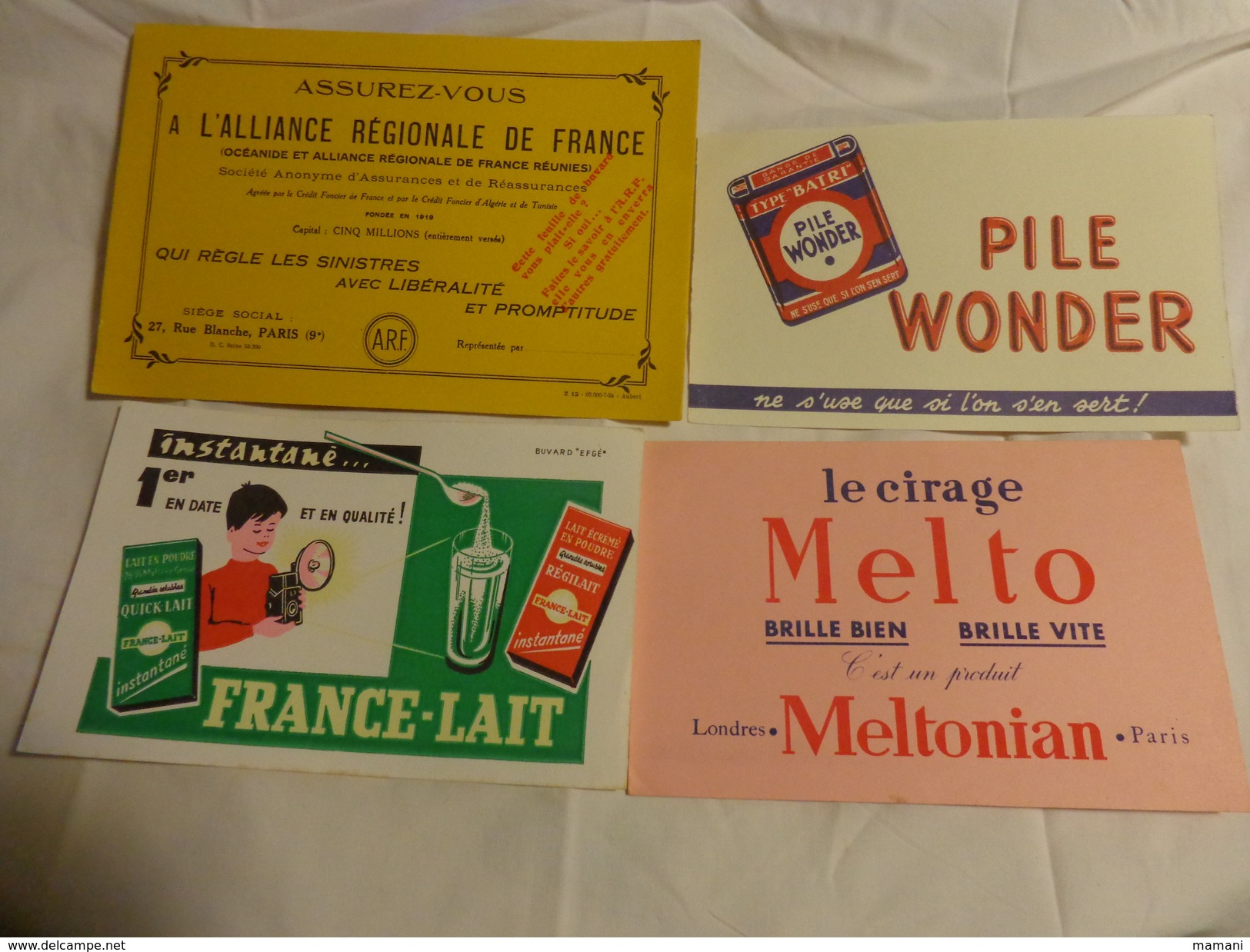 4 Buvards -melto Cirage-lait--pile Wonder-assurance - Autres & Non Classés