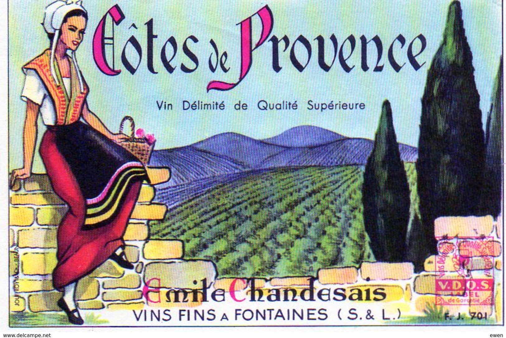 2 étiquettes De Vins Emile Chandesais à Fontaines (Saône-et-Loire) - Otros & Sin Clasificación