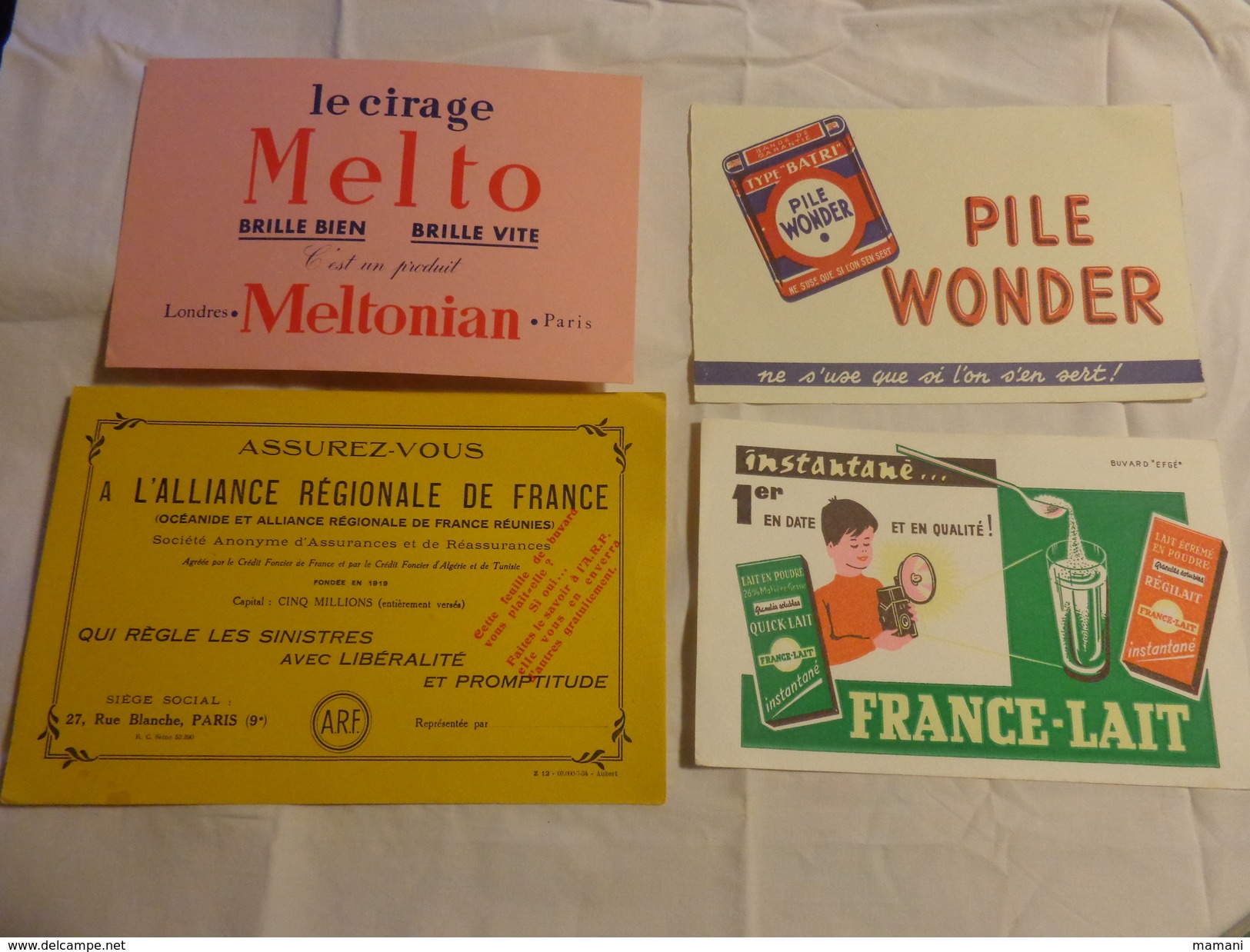 4 Buvards -melto Cirage-lait--pile Wonder-assurance - Autres & Non Classés