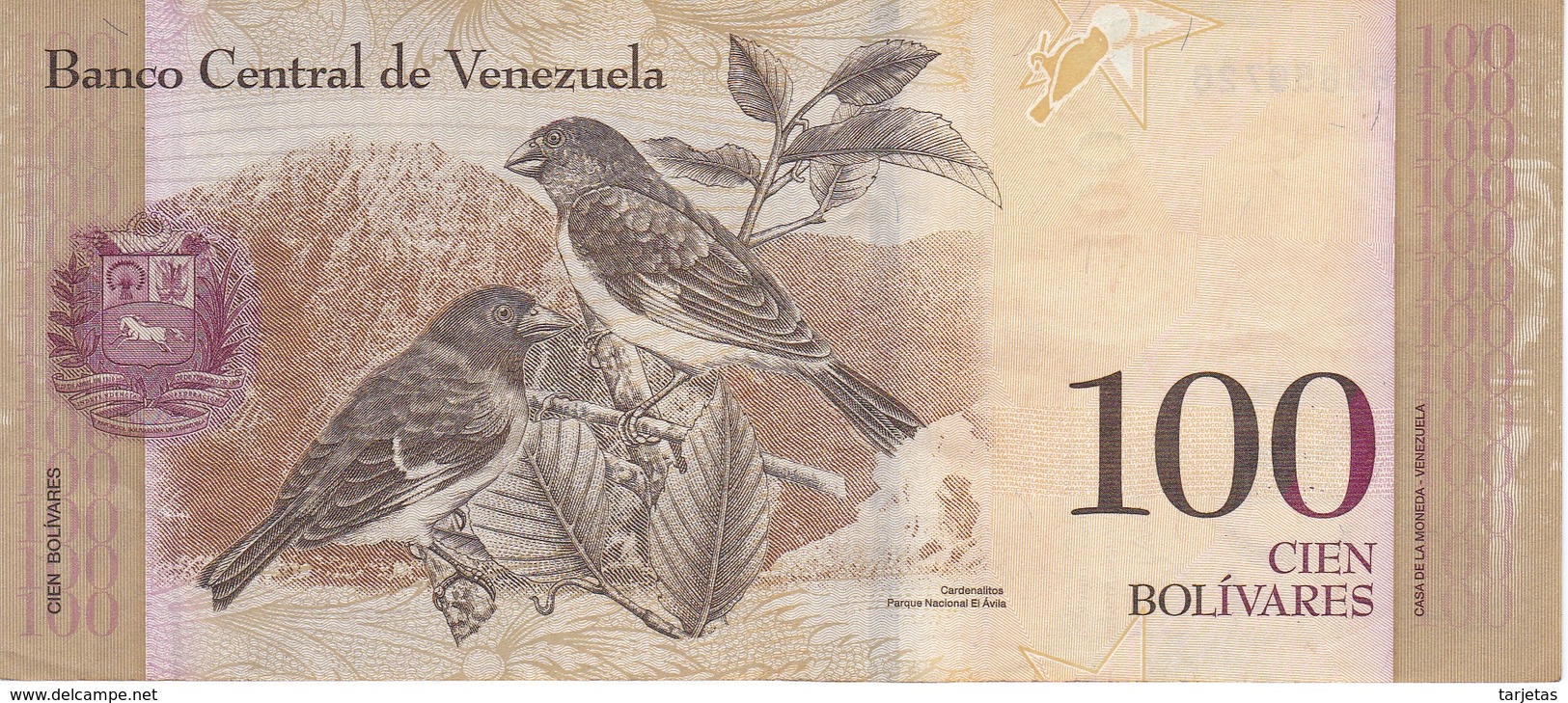 BILLETE DE VENEZUELA DE 100 BOLIVARES 29 DE OCTUBRE DEL 2013   (BANK NOTE) PAJARO - Venezuela