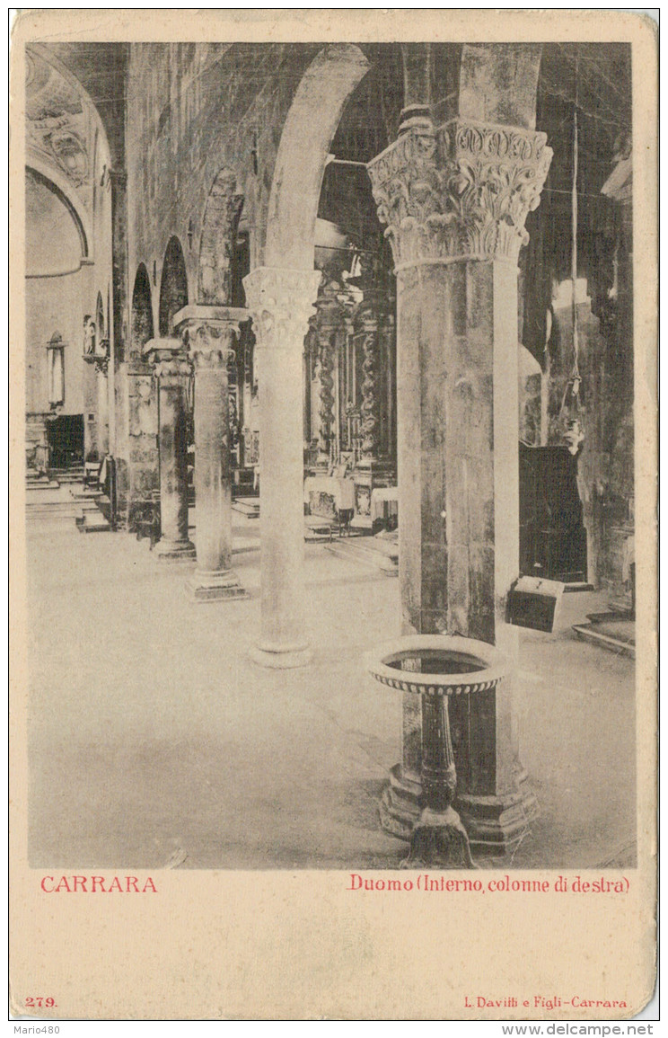 CARRARA   DUOMO  (INTERNO  COLONNE  DI  DESTRA)     2  SCAN         (VIAGGIATA) - Carrara