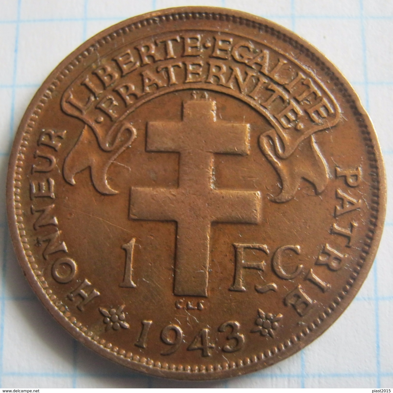 French Equatorial Africa 1 Franc 1943 - Autres & Non Classés