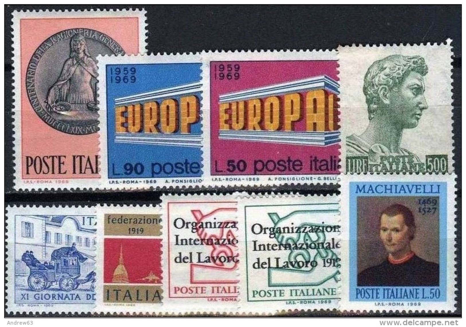 ITALIA REPUBBLICA - 1969 - Annata Completa - 9 Valori - Complete Year - ** MNH/VF - Annate Complete