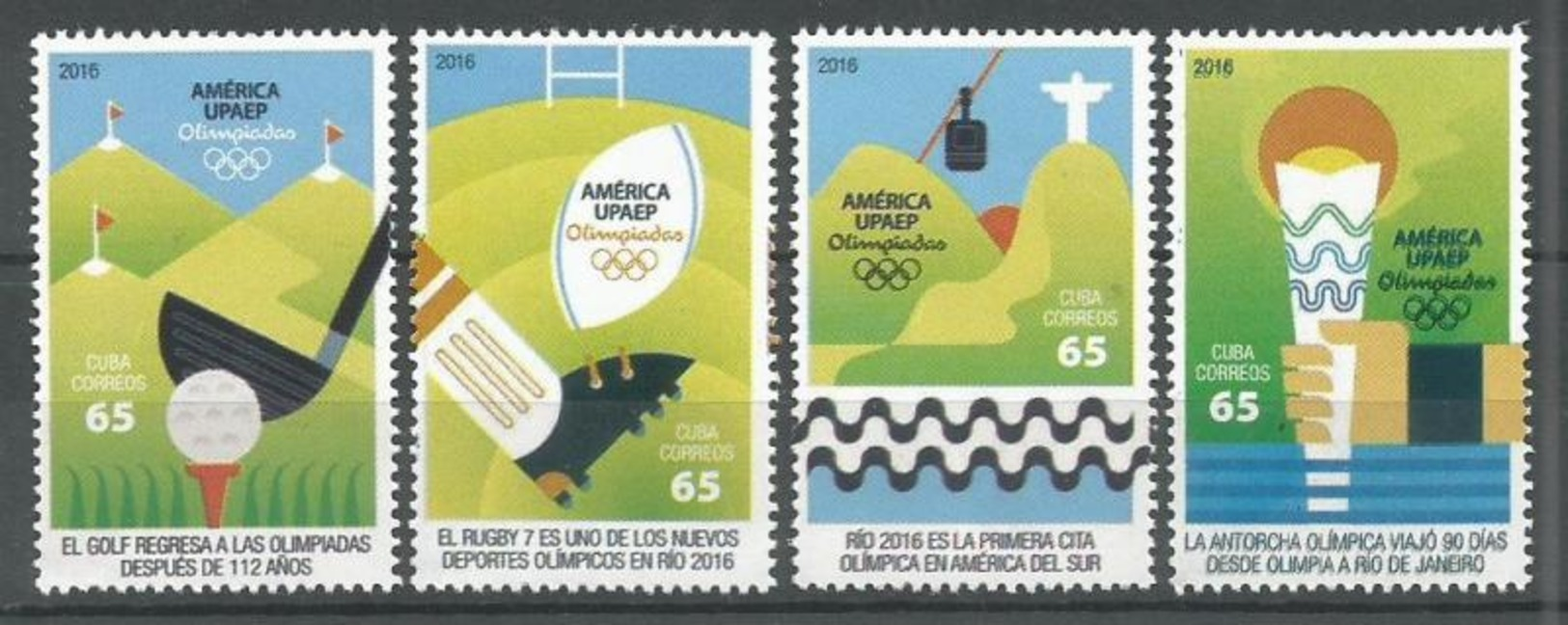 Cuba 2016 America UPAEP 4v. Olympic Games MNH - Unused Stamps