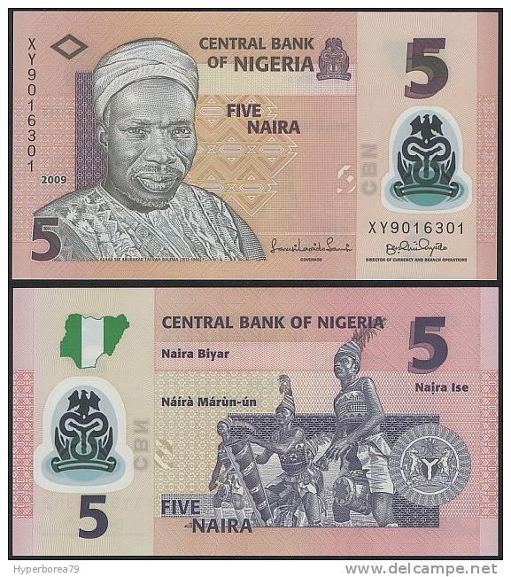 Nigeria DEALER LOT ( 5 Pcs ) - 5 Naira 2009 POLYMER - UNC - Nigeria