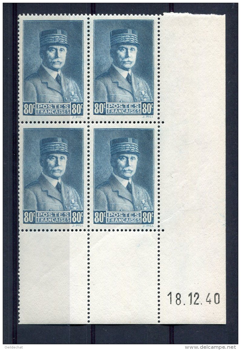 1760 -  FRANCE  N° 471**  80c Vert - Bleu   Maréchal Pétain  Du 18.12.40    SUPERBE - 1940-1949