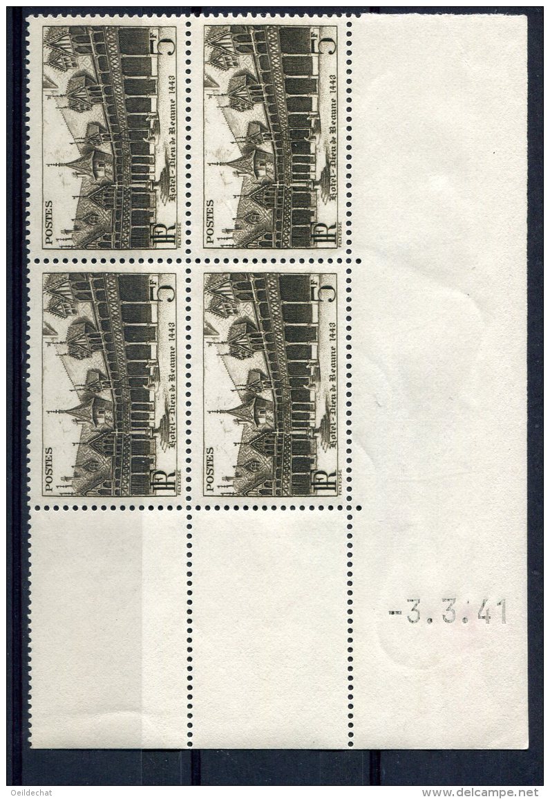 1764  -  FRANCE  N°499**  5Fr Brun - Noir    Hotel Dieu  De Beaune  Du  3.3.41   TB - 1940-1949