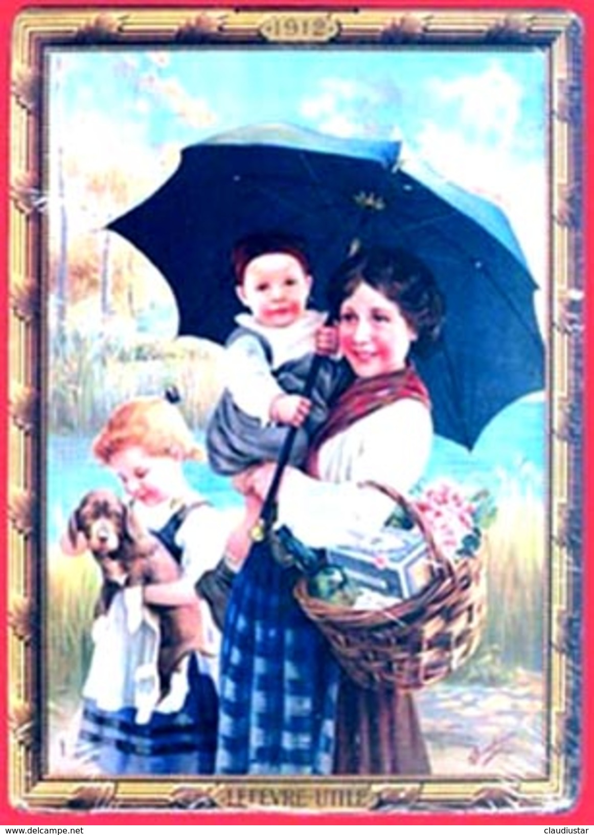 ** PLAQUE  1912  -  LU  FAMILLE  PARAPLUIE ** - Enameled Signs (after1960)