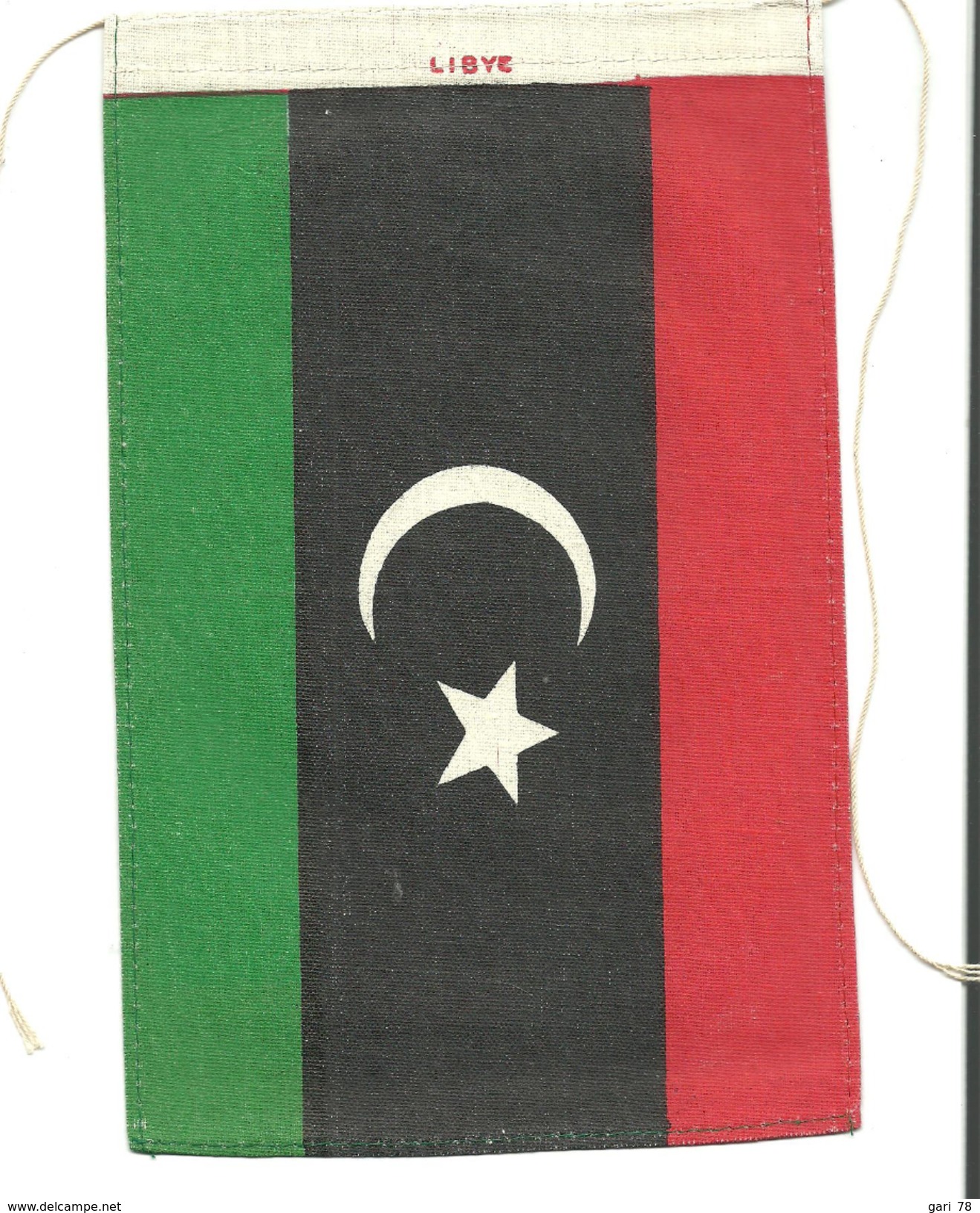 Mini Drapeau De La LYBIE, En Toile 14 Cm X 21 Cm (1951-1969) - Otros & Sin Clasificación