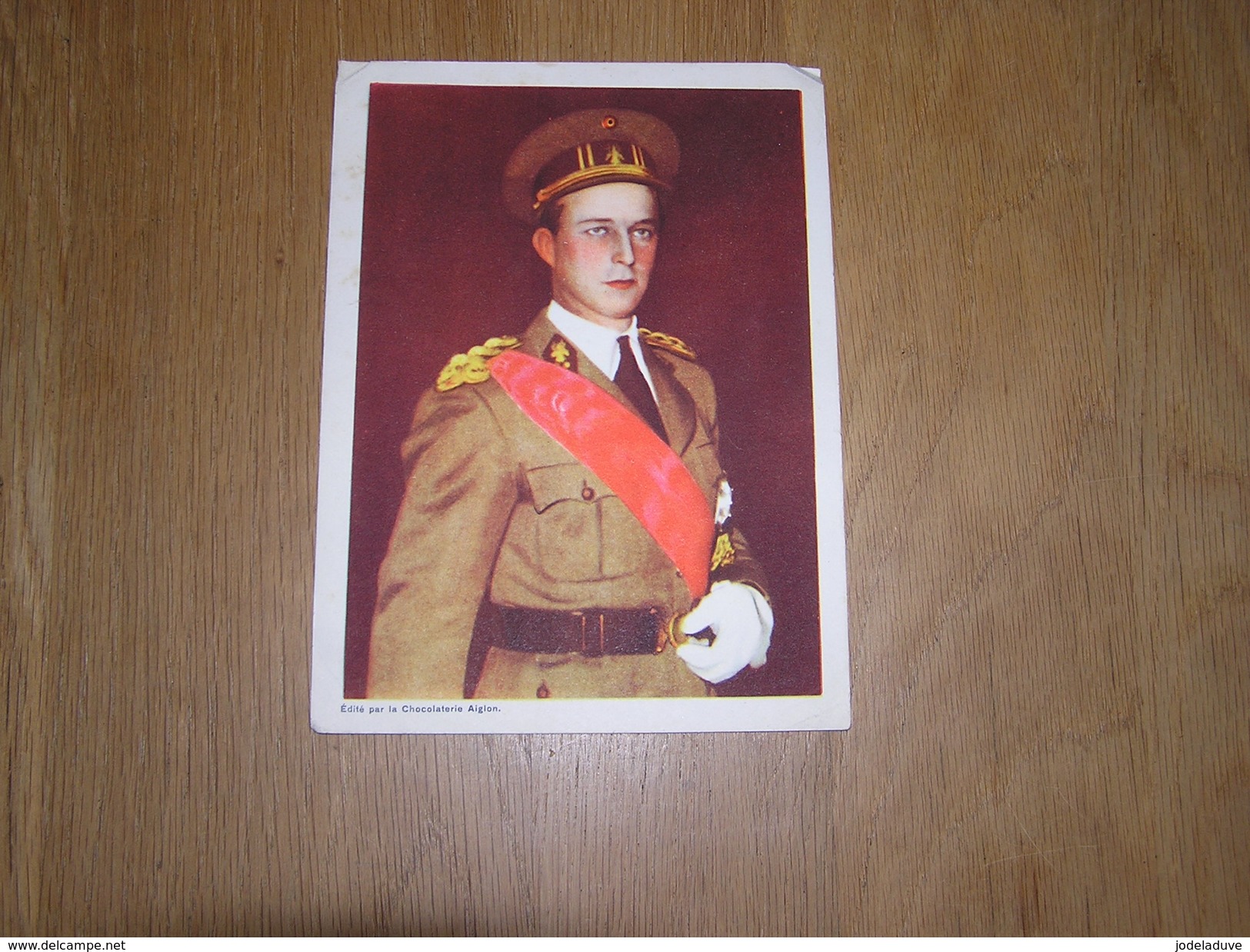 Chromo AIGLON N° 1 Photogravure SOUVERAINS ET PRINCES Belgique Roi Léopold 3 Famille Royale Chocolat Trading Card - Aiglon