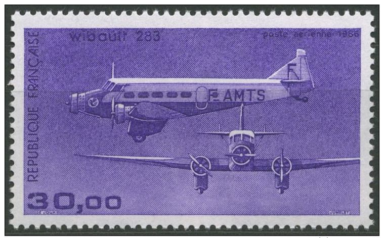 FRANCE PA 1986-Trimoteur Wibault 283 N° Y&amp;T PA59 - Timbre Neuf-MNH-cote 12,00 Euros - 1927-1959 Neufs