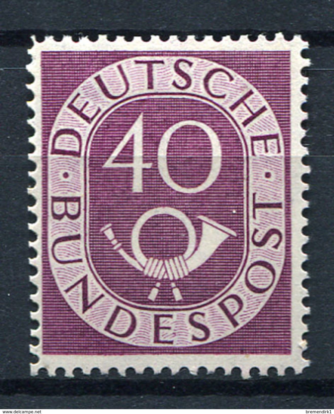 33548) BUND 40 Pfg. Posthorn Postfrisch Aus 1951, 140.- &euro; - Ungebraucht