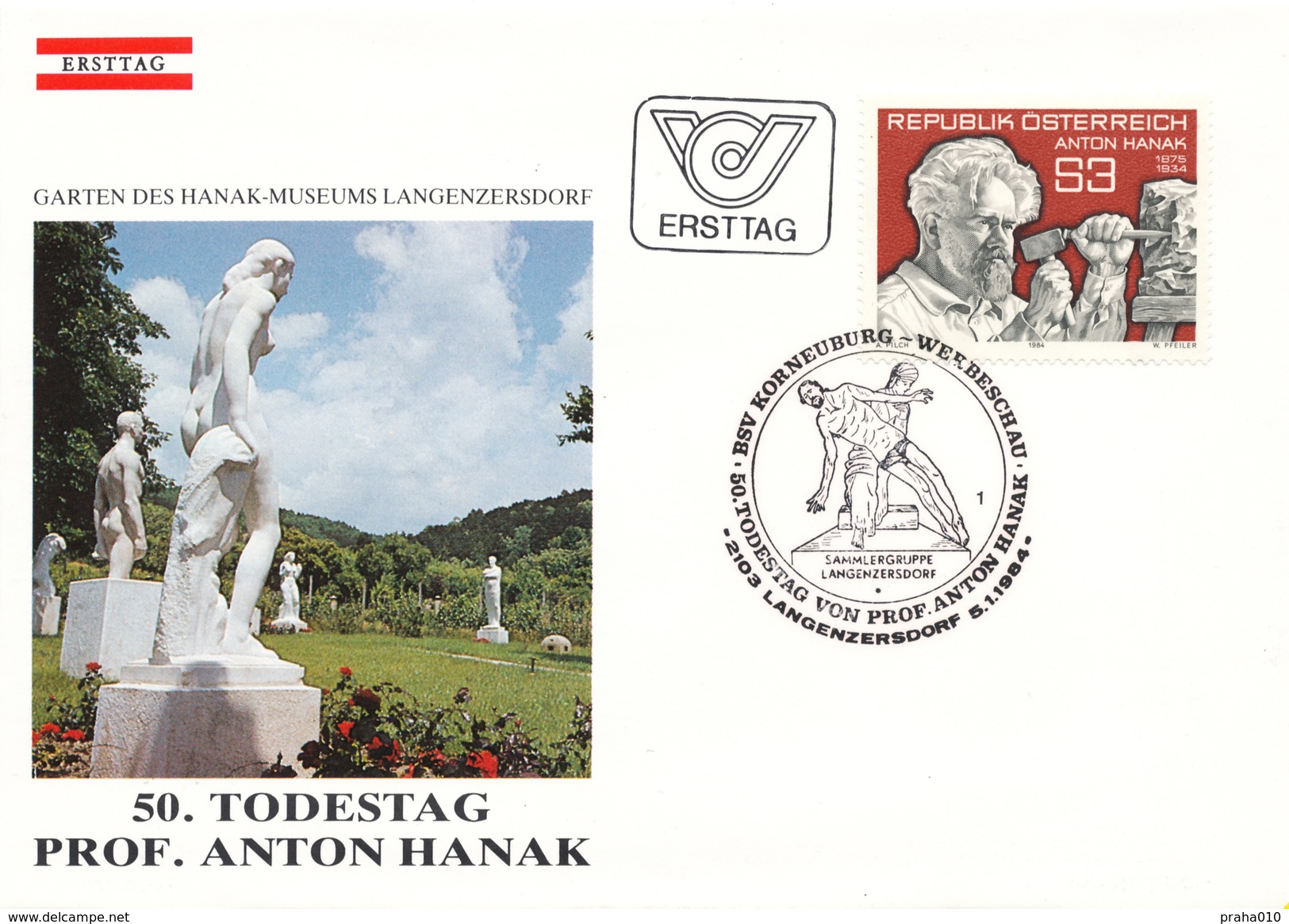 L3157 - Austria (1984) 2103 Langenzersdorf: Anton Hanak (1875-1934) österreichischer Bildhauer - Skulpturen