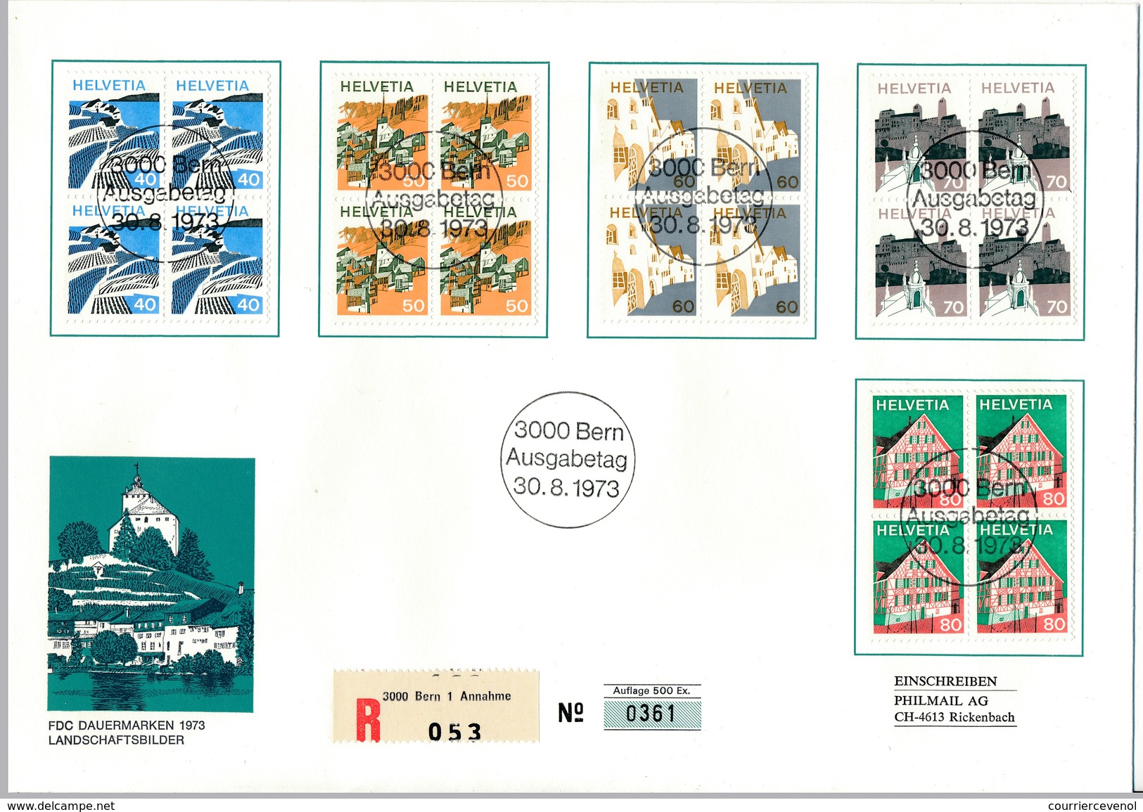 SUISSE - 2 Enveloppes FDC - Paysages - Landschatftbilder - 1973 BERNE - FDC