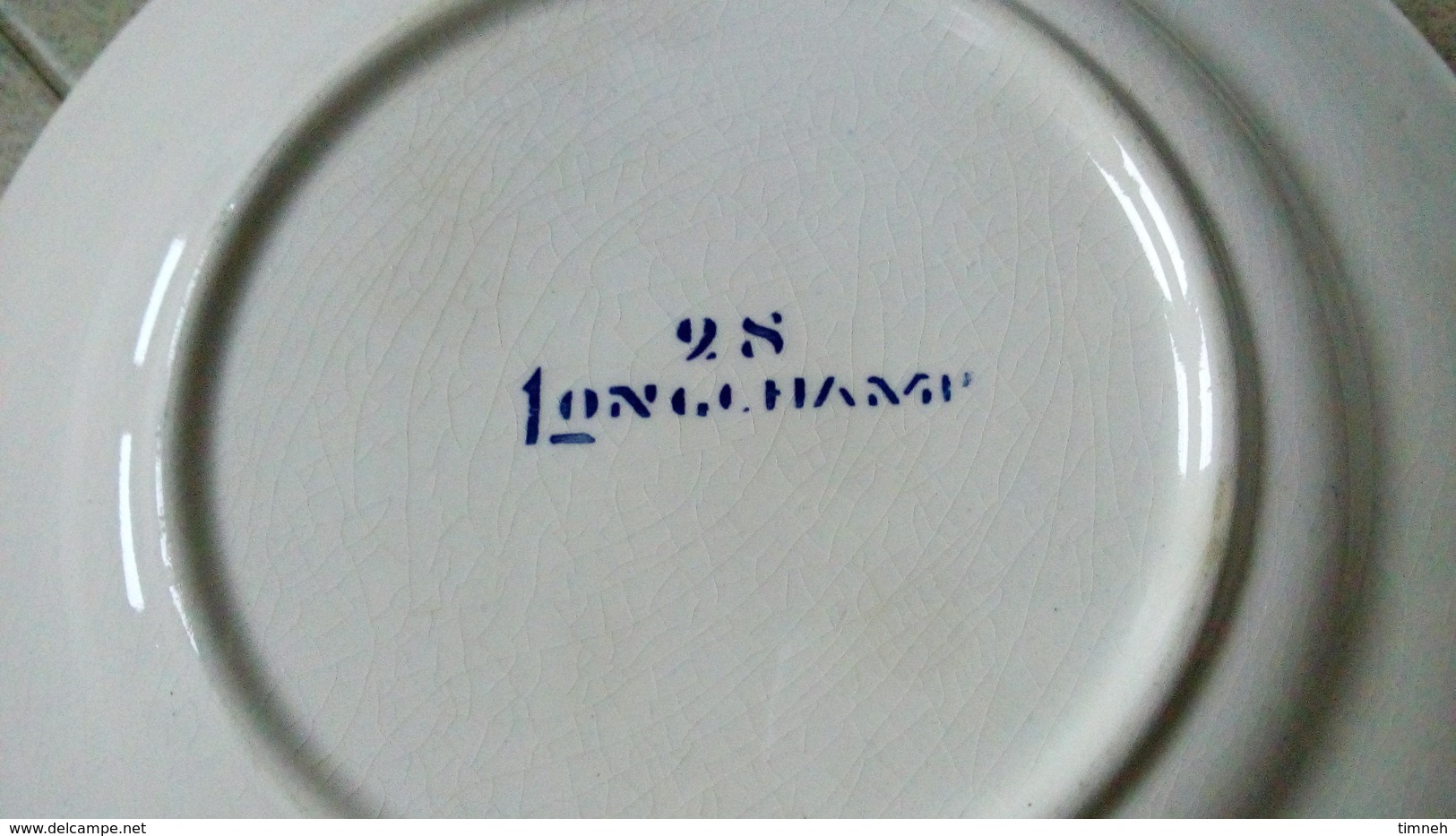 LONGCHAMP CERISES N°28 - 4 petites assiettes à dessert 20cm - céramique - décor cerise peint main