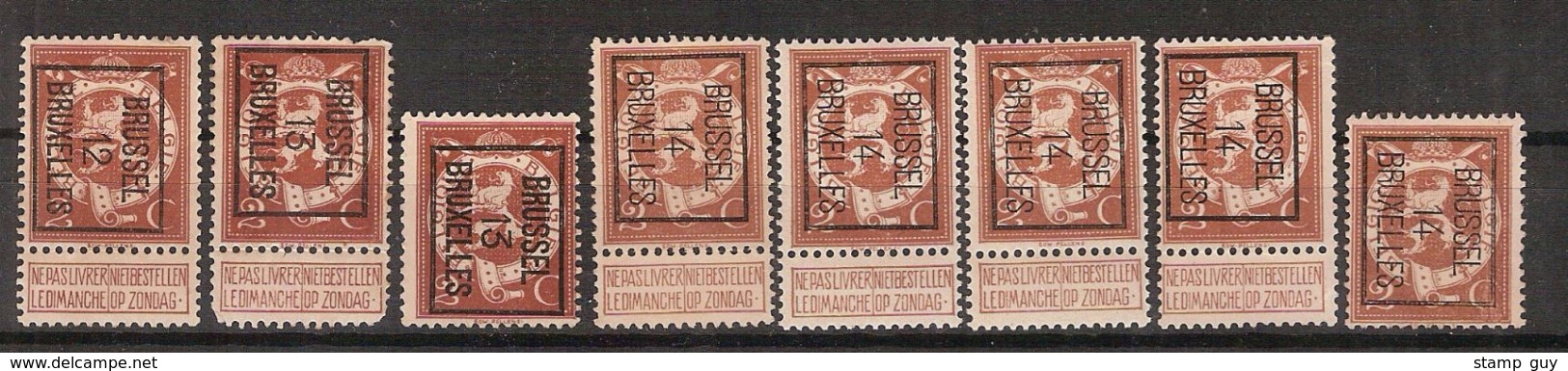 Lotje PELLENS Nr. 109 8 Zegels In Variërende Maar Merendeel Goede Staat Ook ** MNH Aanwezig ; 2 X Nr. 50 ! - Typografisch 1912-14 (Cijfer-leeuw)