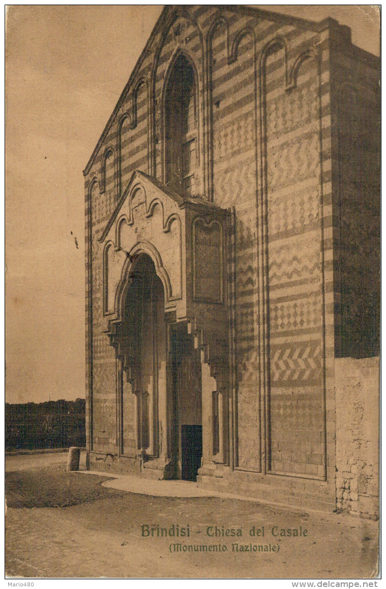 BRINDISI    CHIESA  DEL  CASALE  (MONUMENTO NAZIONALE)   2 SCAN   (VIAGGIATA) - Brindisi