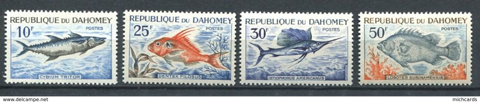 194 DAHOMEY 1965 - Yvert 225/28 - Poisson - Neuf ** (MNH) Sans Trace De Charniere - Benin – Dahomey (1960-...)