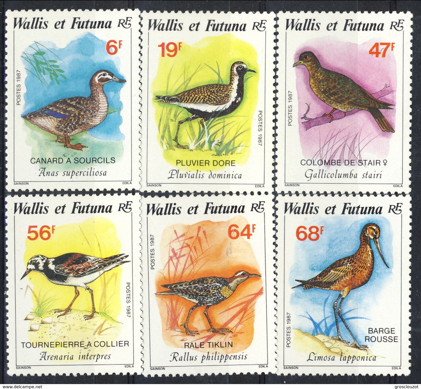 WF 1987 Serie N. 369-374 Uccelli MNH Cat. &euro; 7.75 - Nuovi