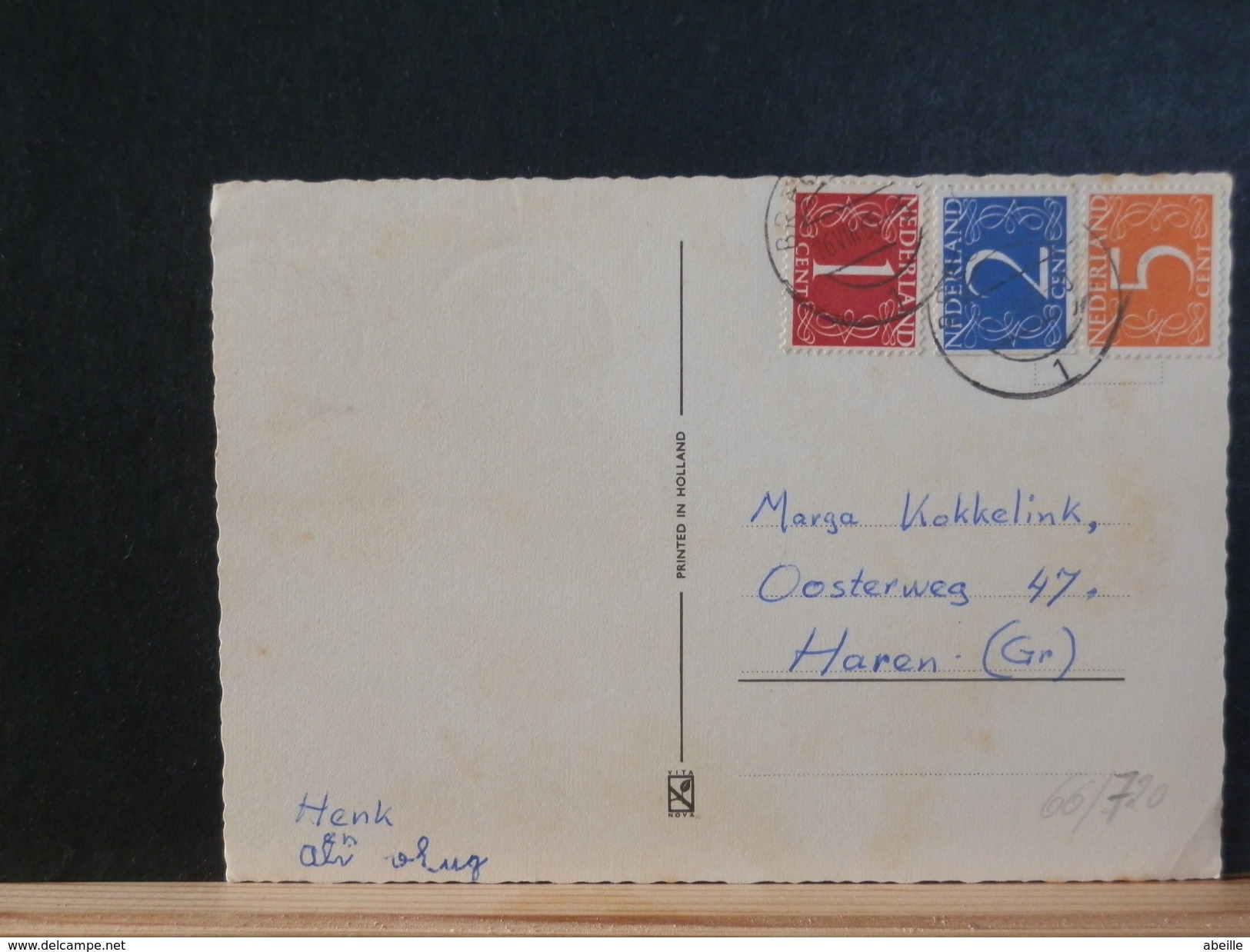 66/720    BRIEFKAART NEDERLAND  ZEGELS TRIOCOLORE 1965 - Lettres & Documents