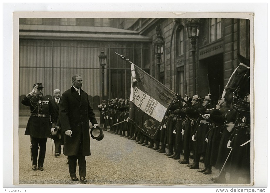 Paris Roi Du Danemark Christian X Reception A L'Elysée Ancienne Photo Meurisse 1930 - Famous People