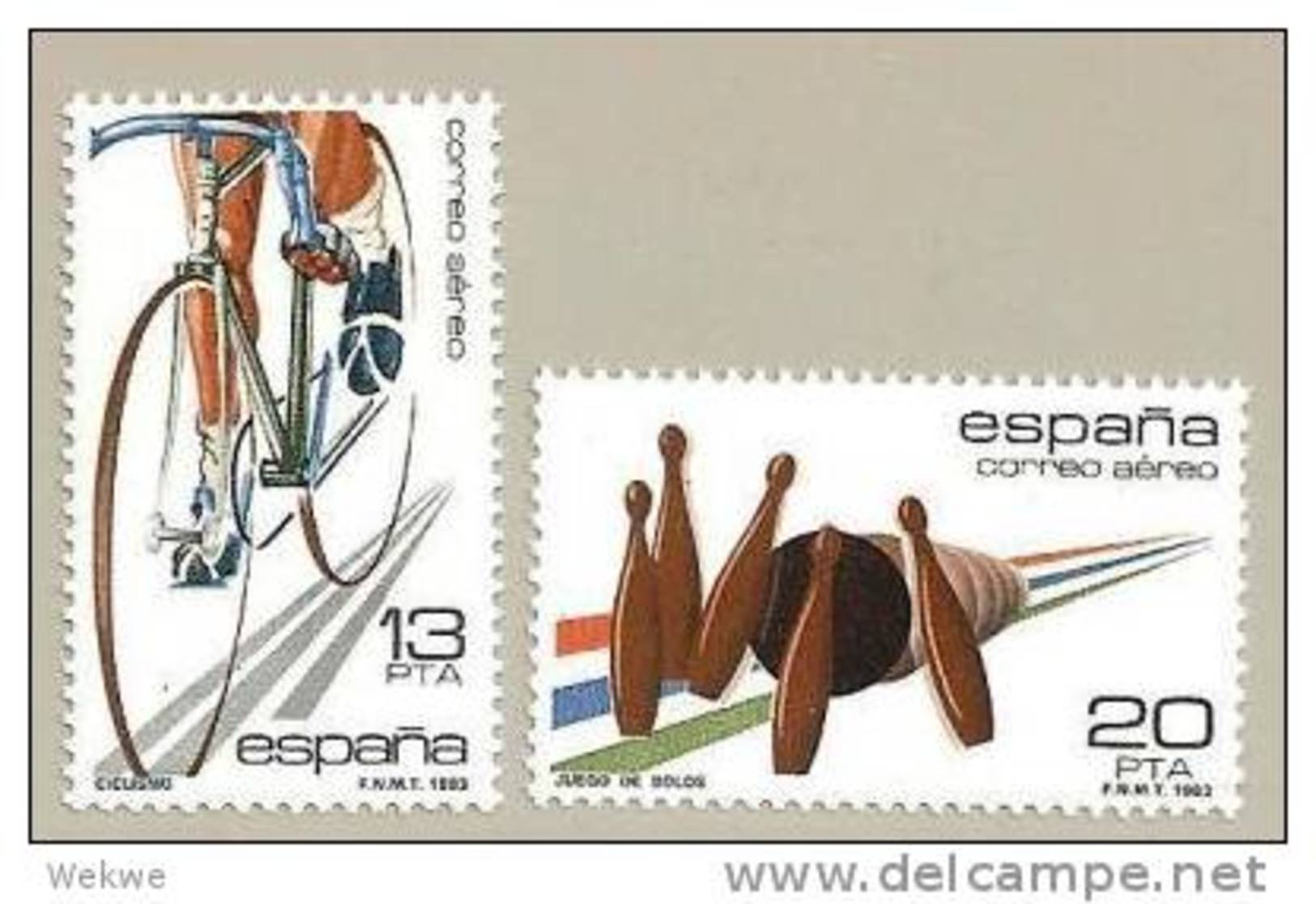 SpaMi.Nr.2577-78/  SPANIEN - 1983, Radsport, Kegeln ** - Ungebraucht