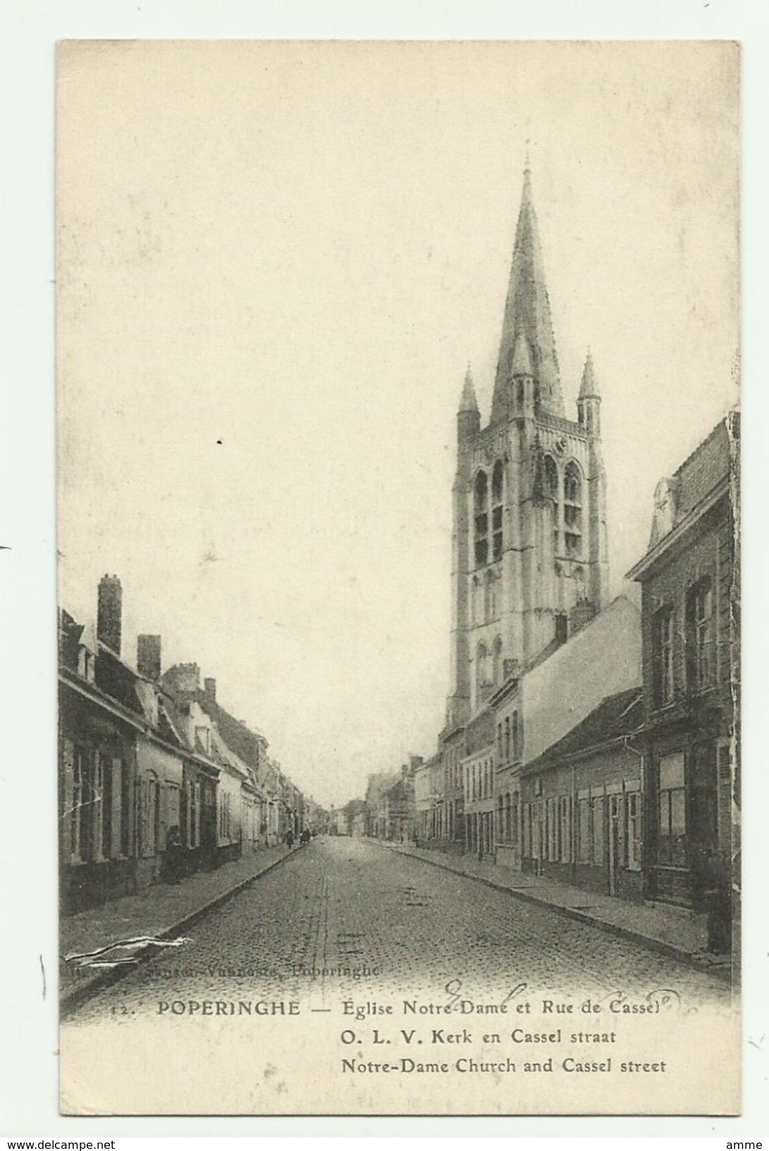 Poperinge  *  Eglise Notre-Dame Et Rue De Cassel - Poperinge