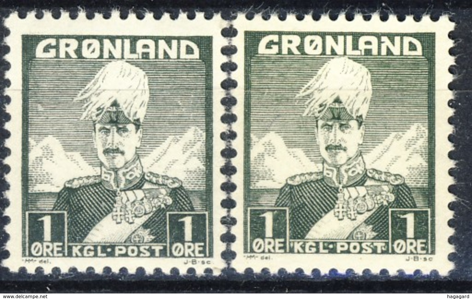 #K3369. Greenland 1938. Both Types (See AFA-Catalogue!) Michel 1. MNH(**) - Neufs