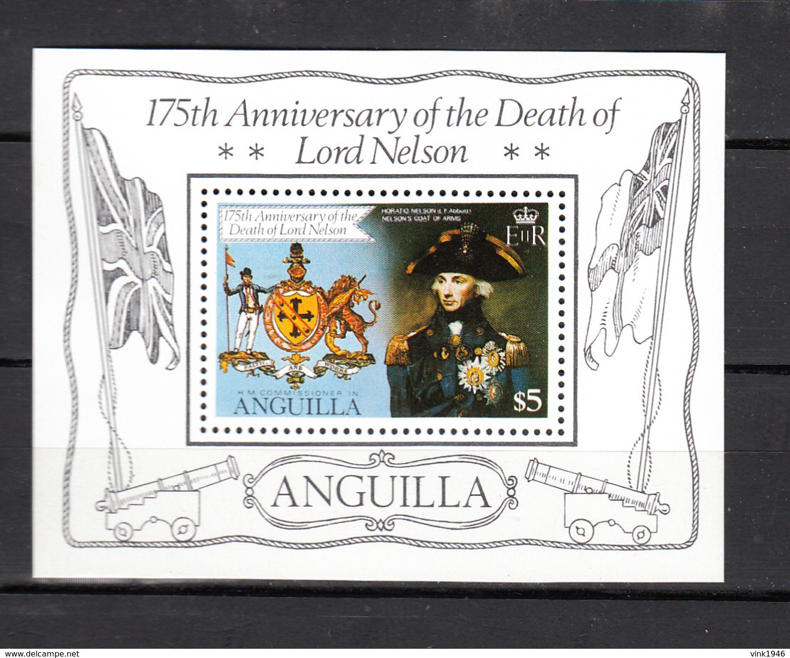 Anguilla1981.1V In Block,Nelson,famous Persons,beroemde Personen,personnes Célèbres,,MNH/Postfris(A3166) - Onderzoekers