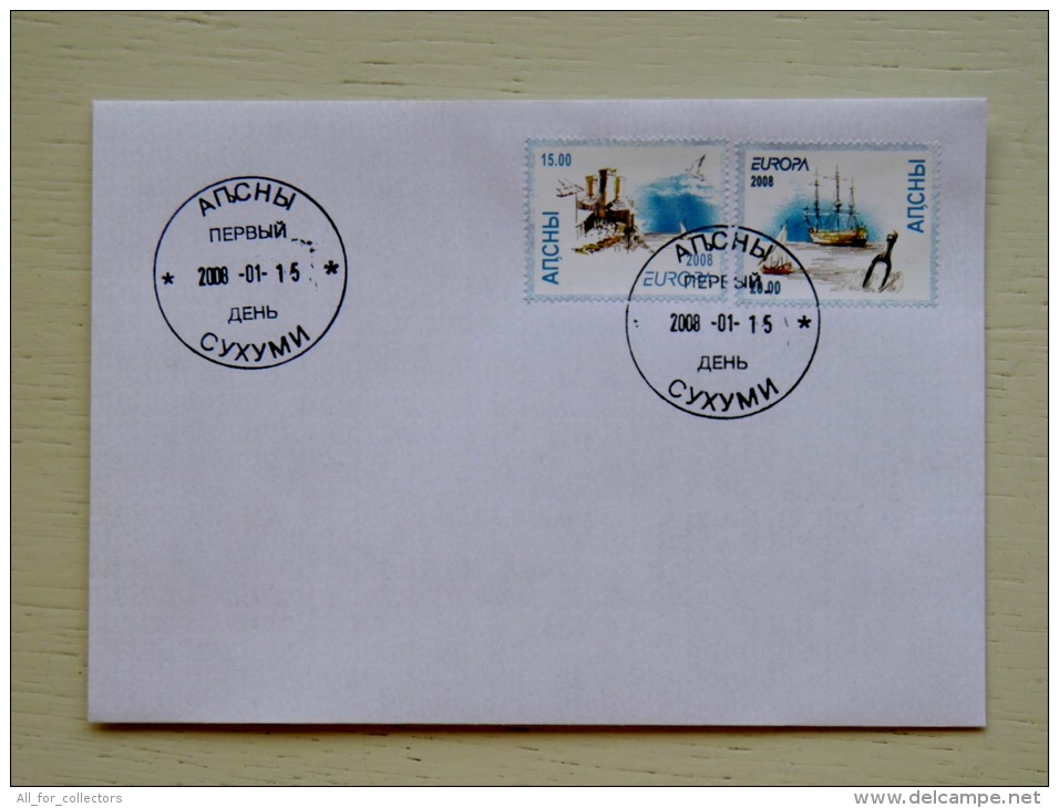 FDC Cover Of Europa Cept 2008 Letter Writing Ship Bird - Géorgie