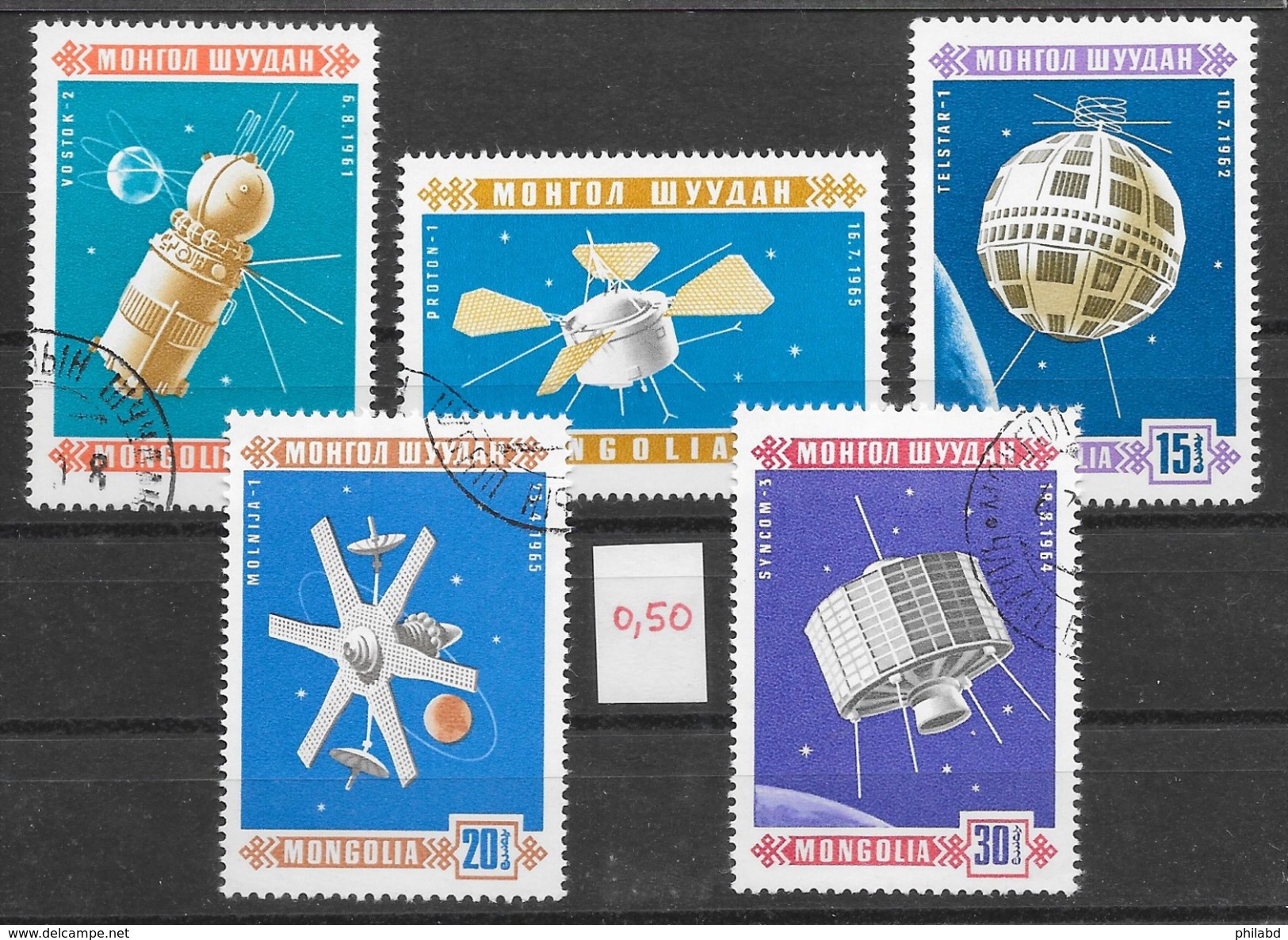 Espace Satellite - Mongolie N°397 à 401 1967 O - Asien