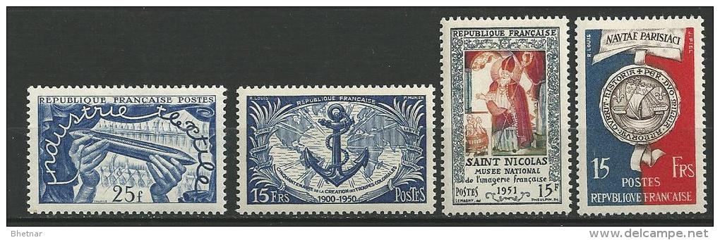 Yt 881 889 904 906 " 4 TP De L´année " 1951 Neuf ** - Unused Stamps