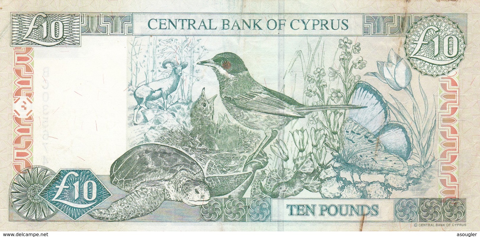 Cyprus (GREECE ) 10 POUNDS 2005 VF P-62e "free Shipping Via Registered Air Mail" - Chypre