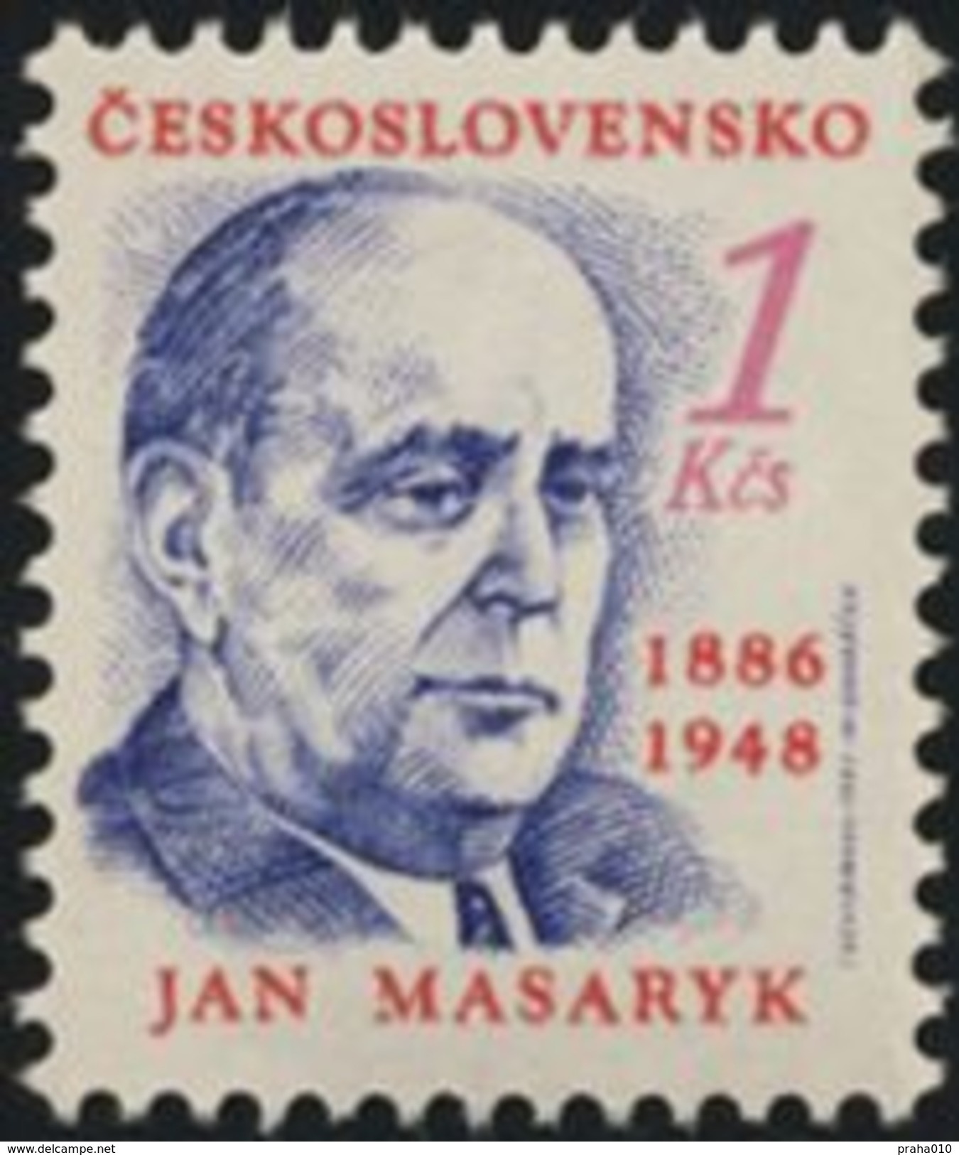 Czechoslovakia / Stamps (1991) 2974: Jan Masaryk (1886-1948) Czech Diplomat And Politician; Painter: Ivan Schurmann - 2. Weltkrieg